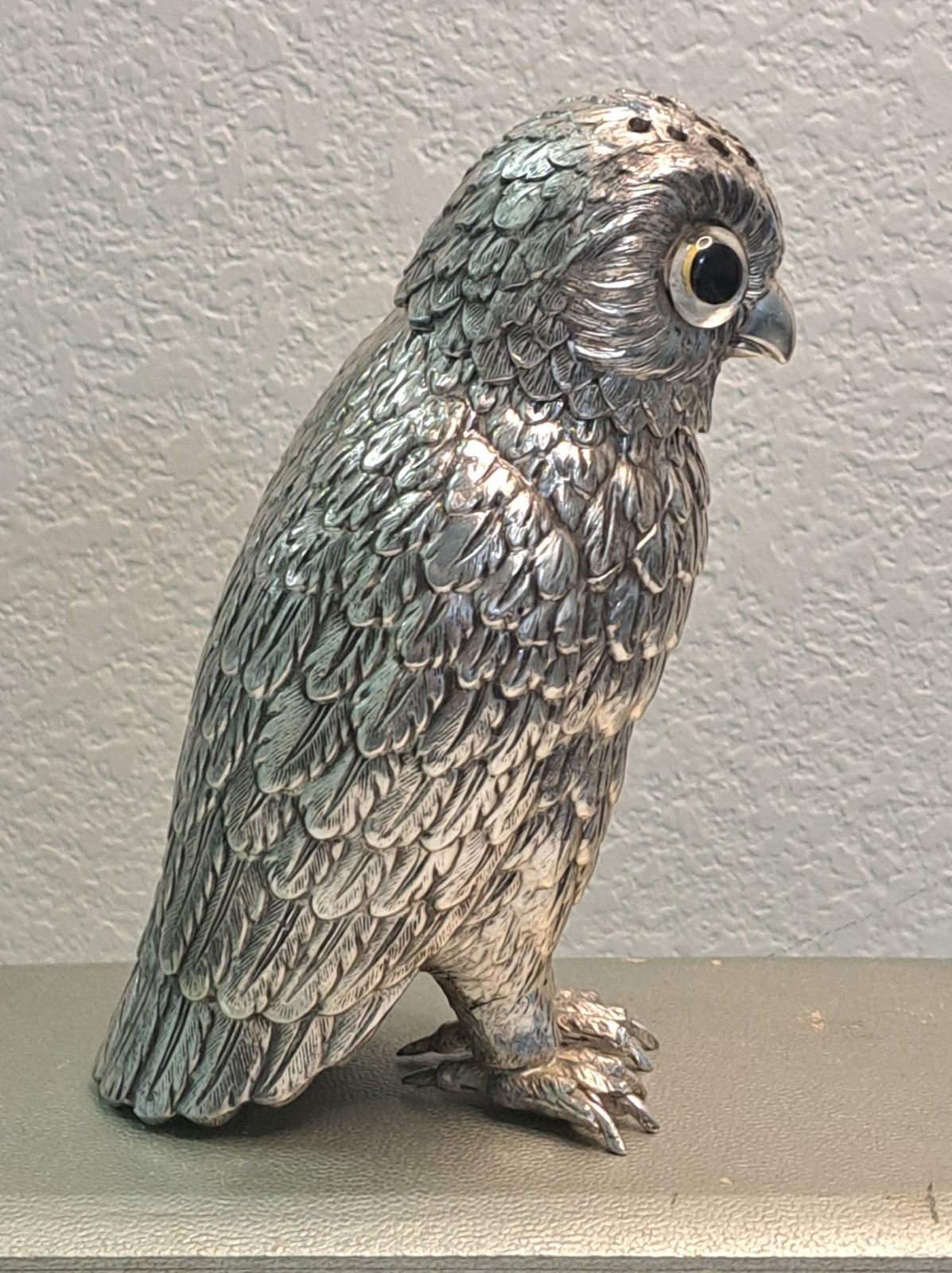 Antique Corbell & Co Silver Plate Owl Sugar Sifter Caster Muffineer Original Box