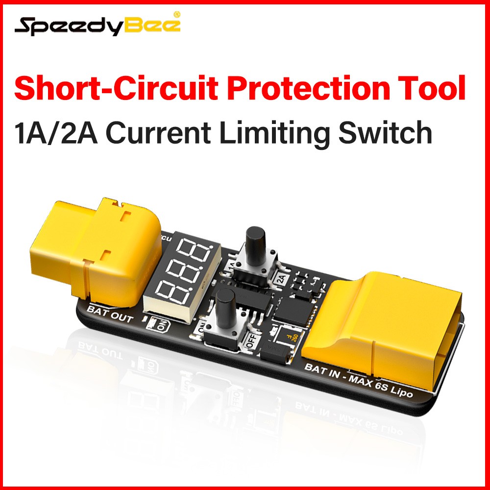SpeedyBee Anti Short Circuit Module 1A/2A Current Limiting For RC Flight Stack