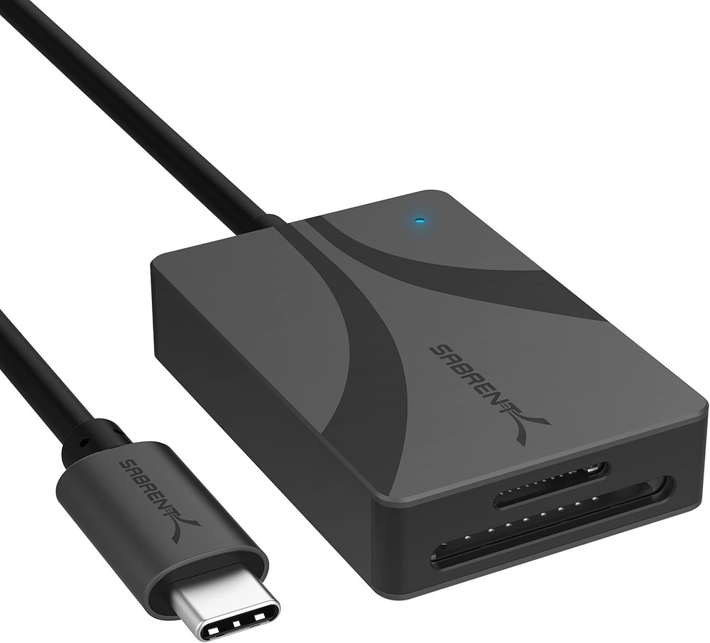 USB-C UHS-II Card Reader Dual Slot SD MicroSD 312MBps Plug Play