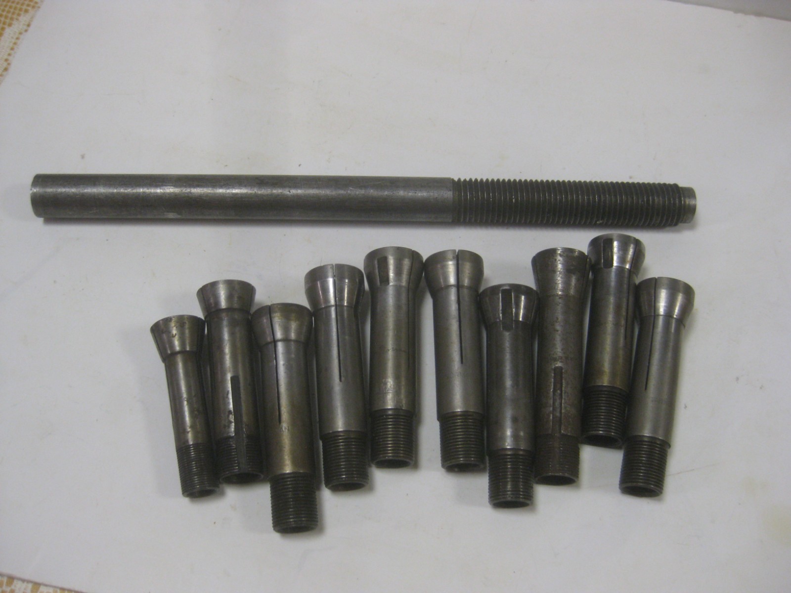 Set of 7 Van Norman Collets Different  Sizes +extra