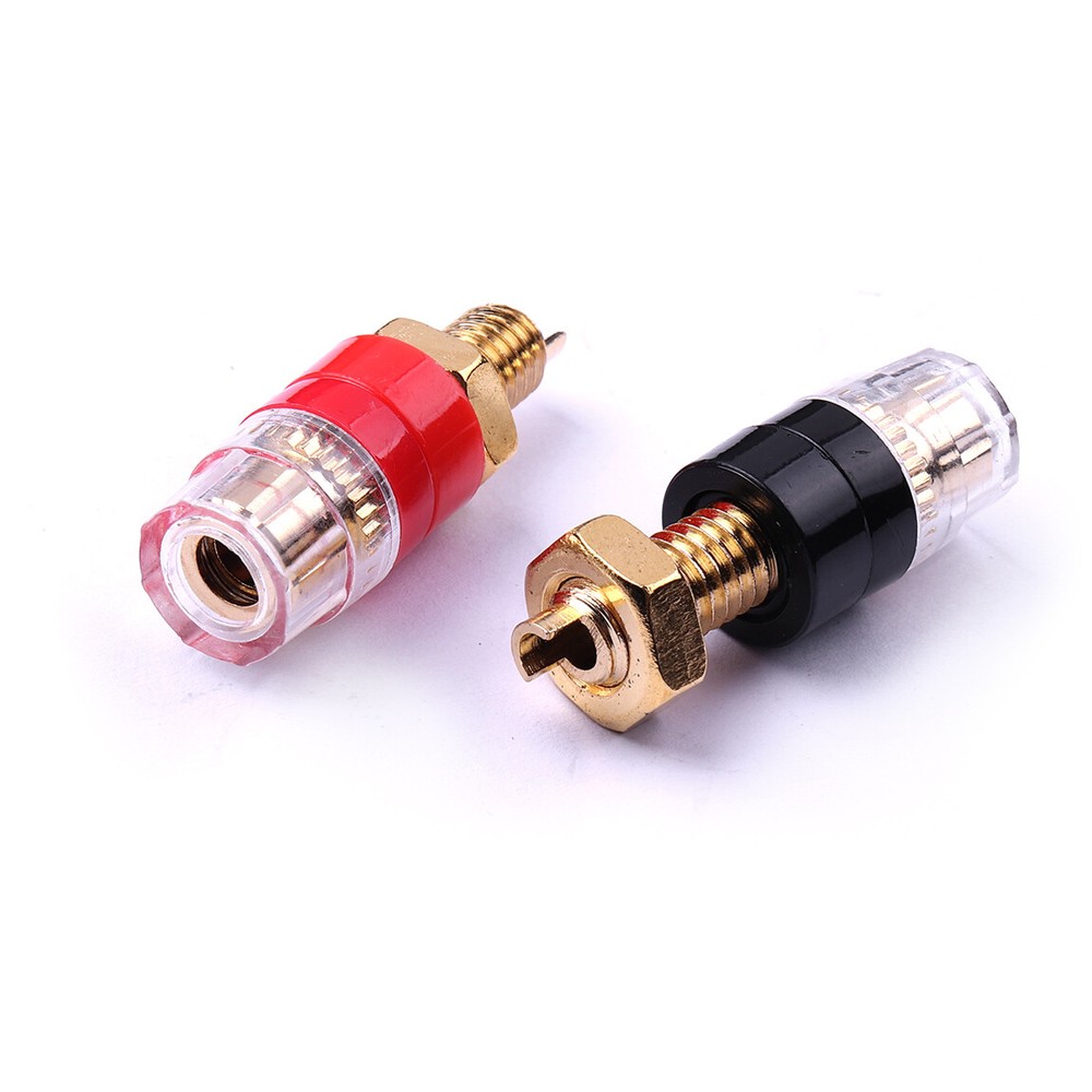 Black Speaker Terminal Binding Post Banana Plug Jack Female Socket Connector