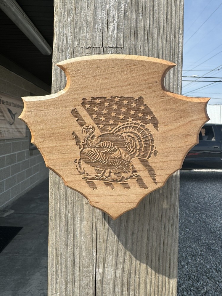 Turkey Tail & Beard Hardwood Plaque