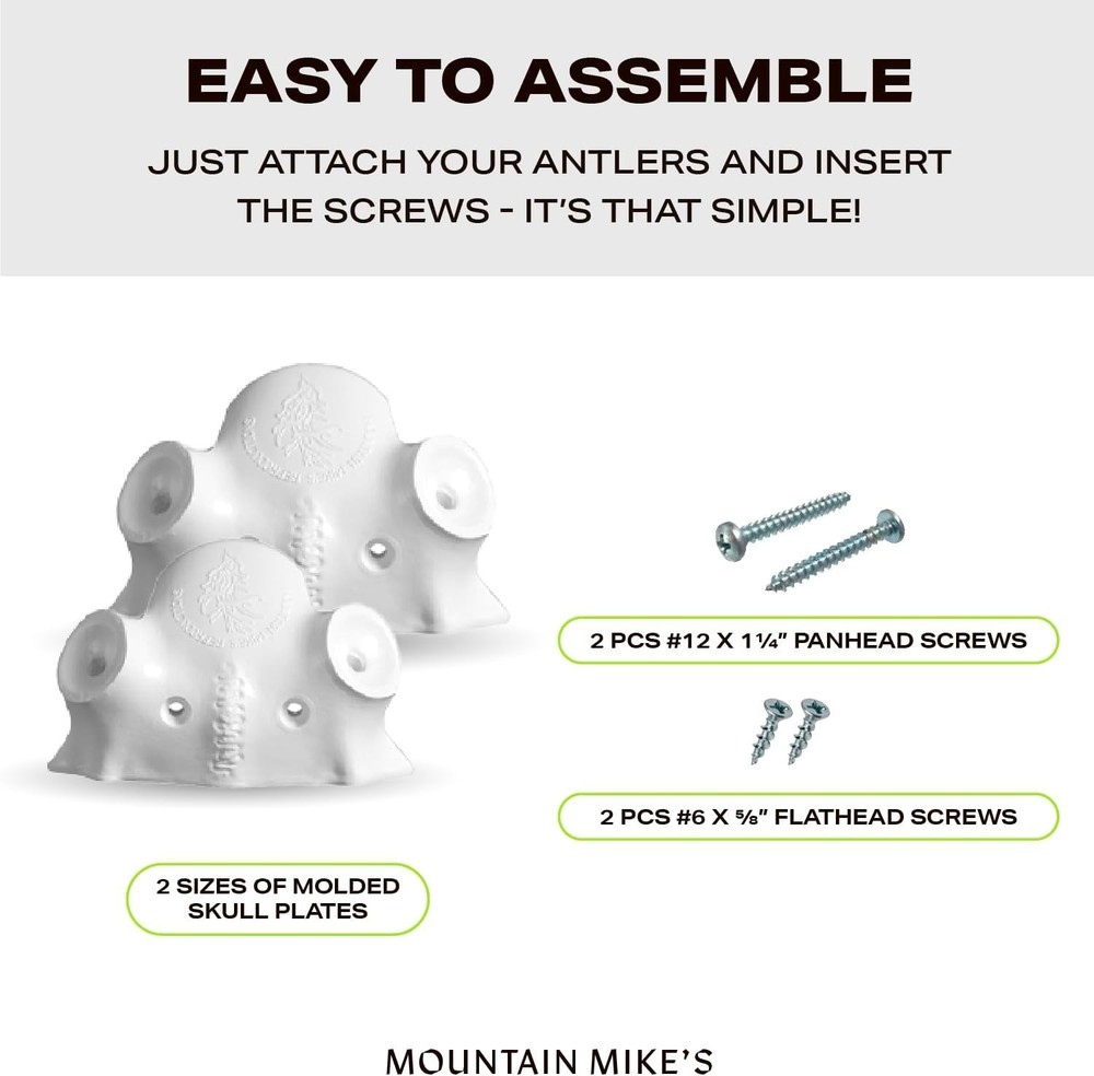 Universal Antler Mounting Kit with Interchangeable Sections – Natural Finish