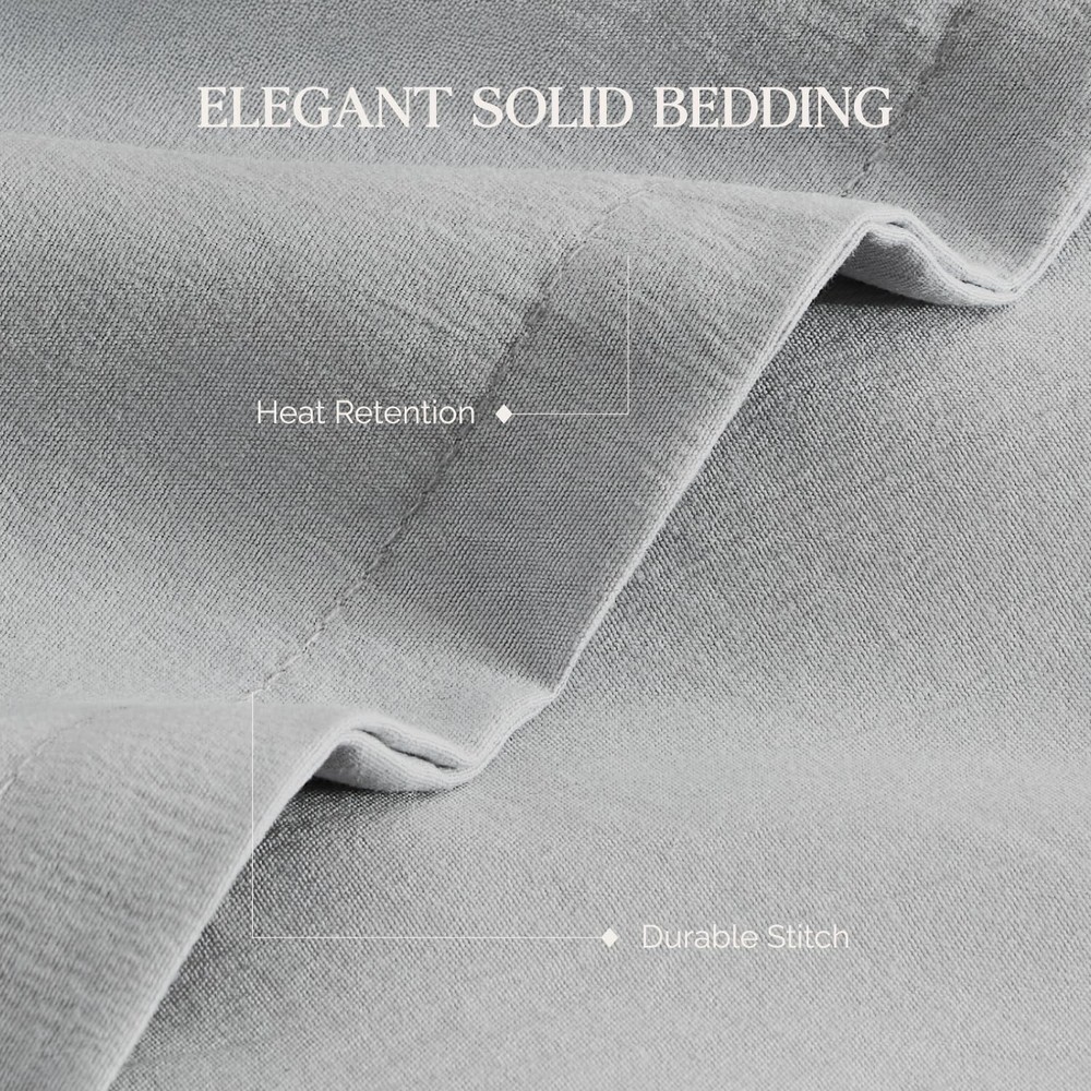 Andency Silver Grey Queen Comforter Set, Boho (90"x90"),