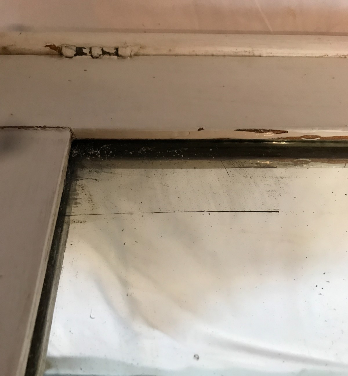 VTG Shabby White 17x21 Wood Wall Mounted Medicine Cabinet Chic Old 479-26B