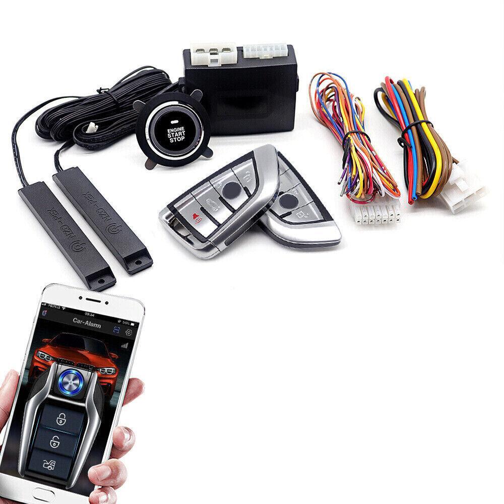 SUV Car Engine Ignition Switch Push Button Starter Kit Keyless Entry APP Control
