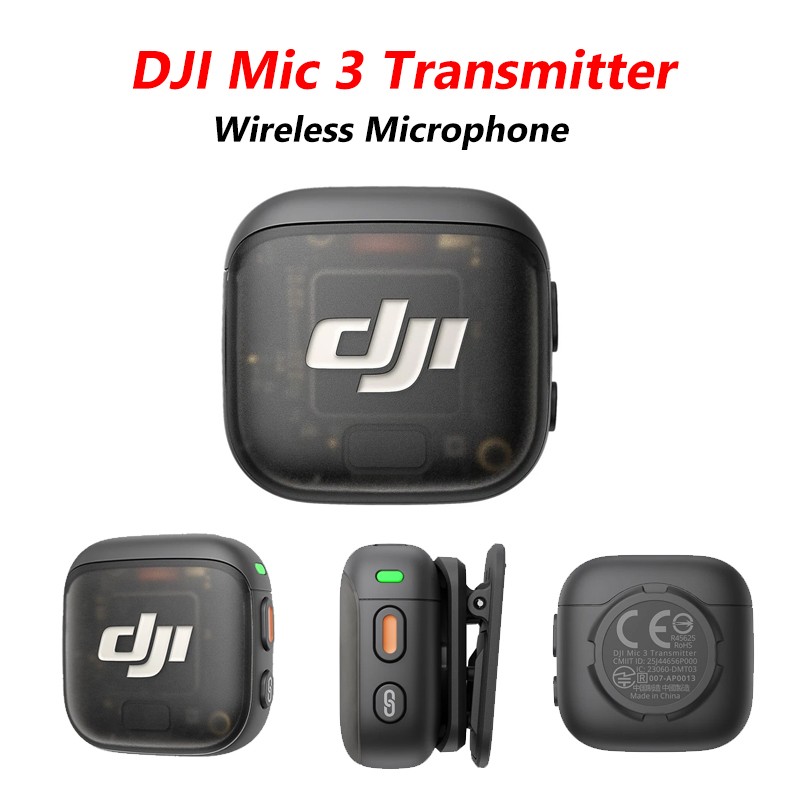 DJI Mic 3 Transmitter Wireless Microphone / Shadow Black - Open Box