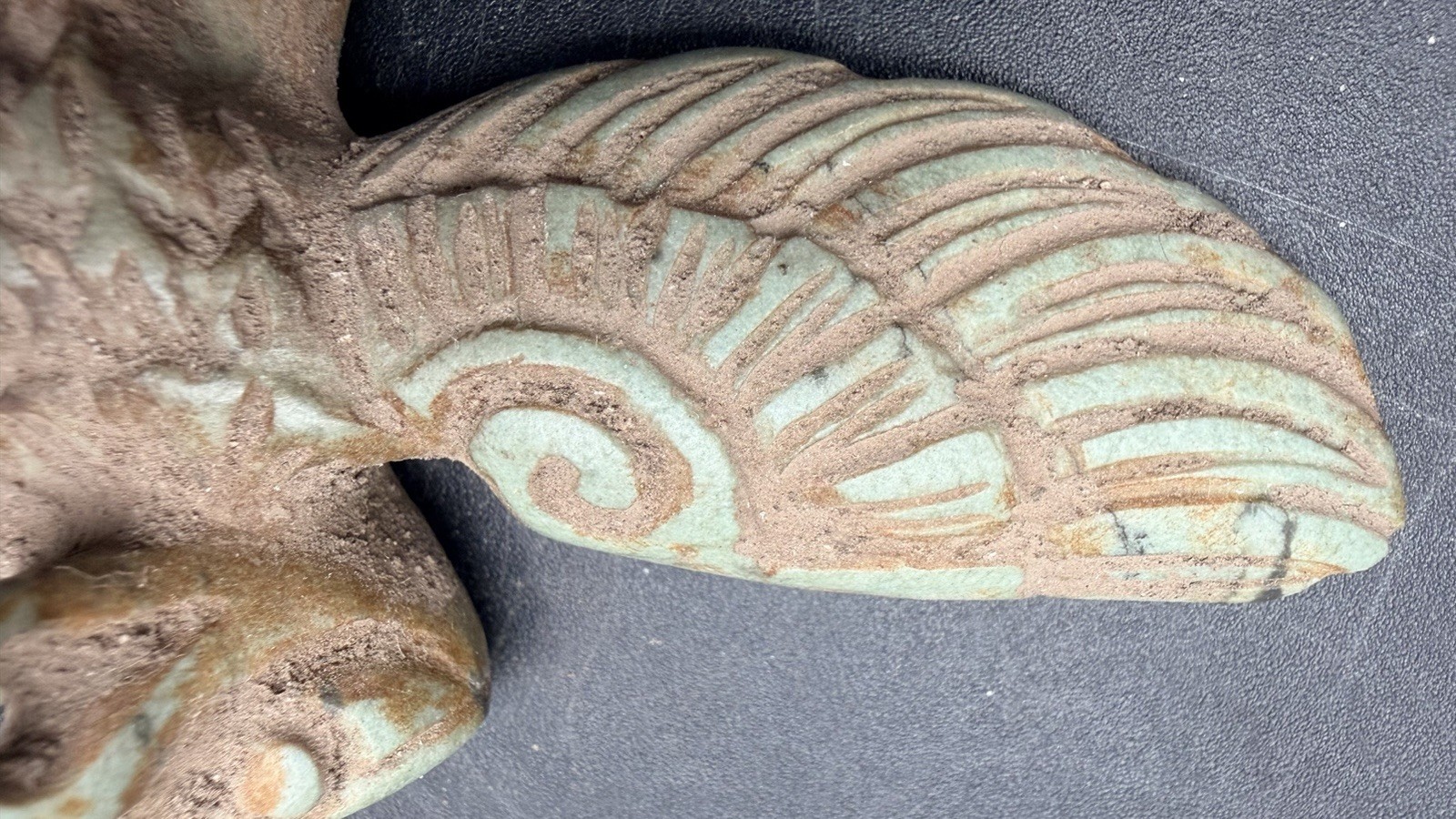 Blue Calcite Tula Hidalgo PreColumbian Eagle Aliencarvings Ojuelos