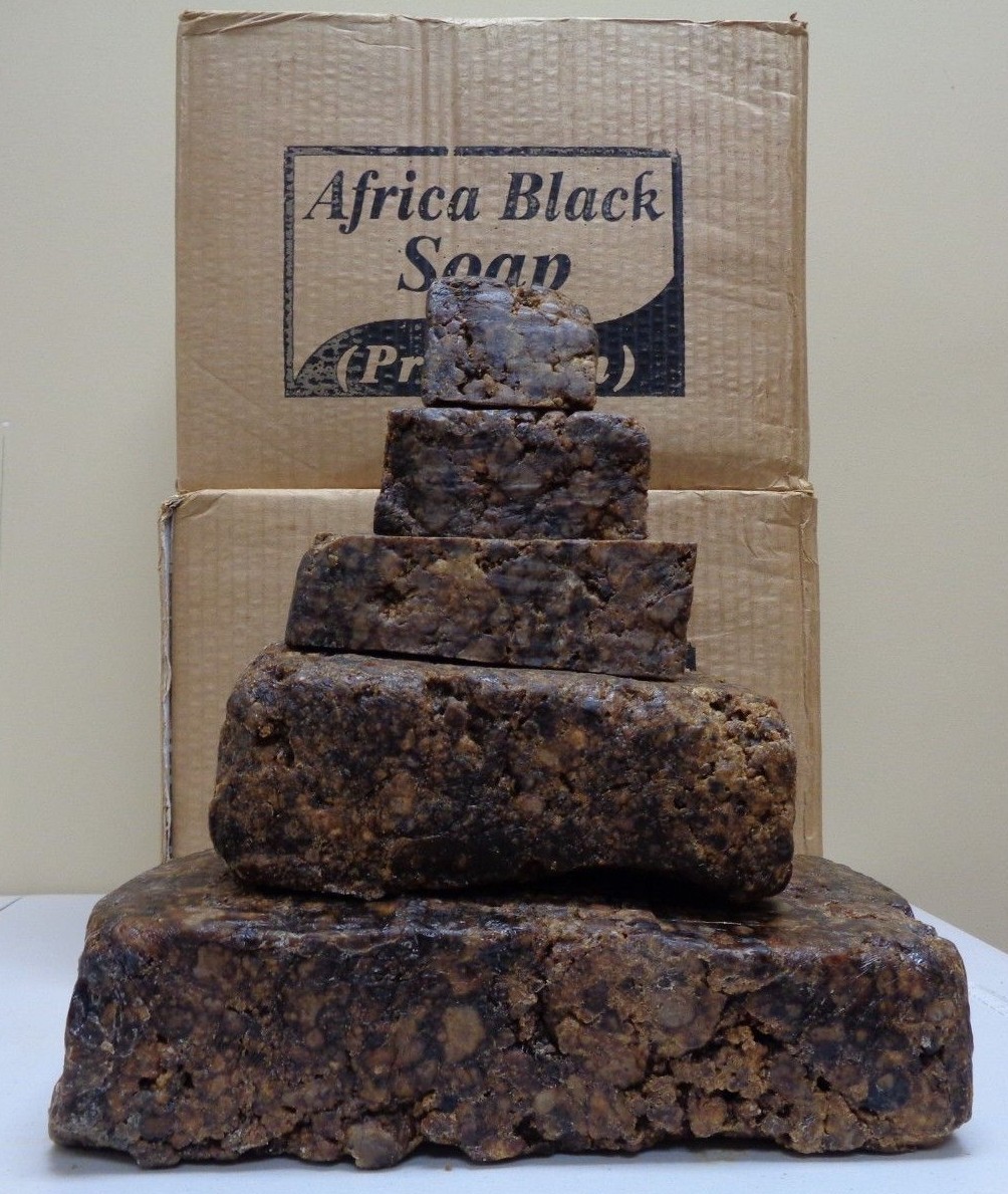 Raw African BLACK SOAP Organic Unrefined From GHANA Premium Quality Choose Size