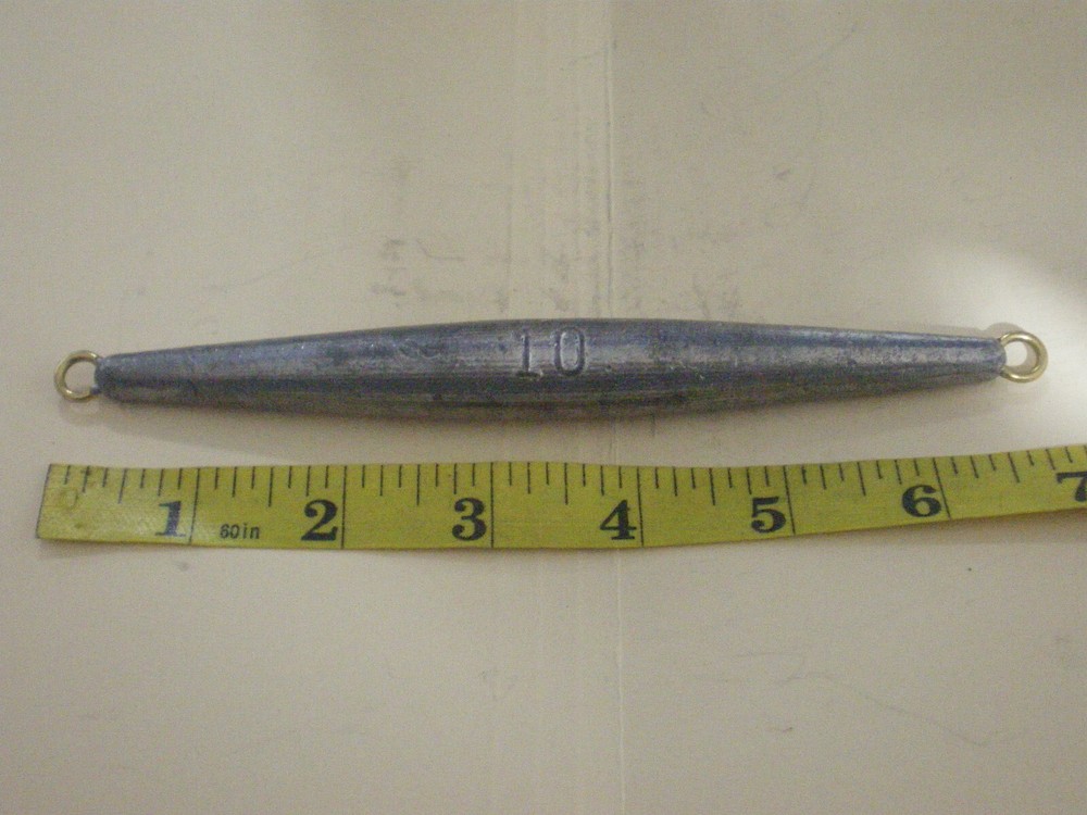 7 PCS. HIGH SPEED INLINE TROLLING SINKER/CIGAR TROLLING, 10 OZ. W/BRASS EYELETS