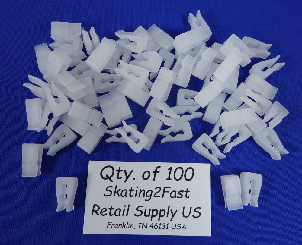 Qty. 100 Molded Inventory Control Clips Clear Wire Grid Peg Hook