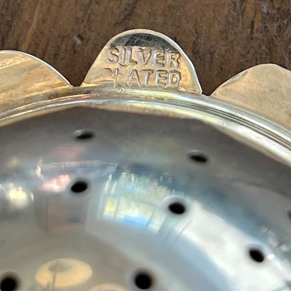 Silver Tea Strainer — with Attached Handles