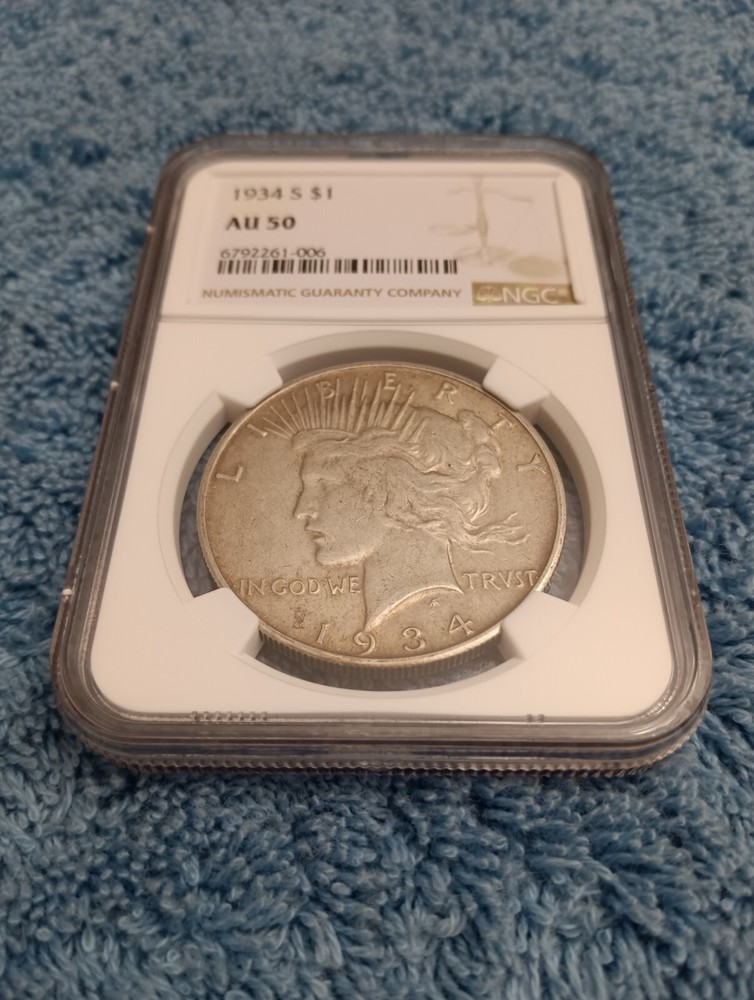 1934-S Peace Dollar, NGC AU50