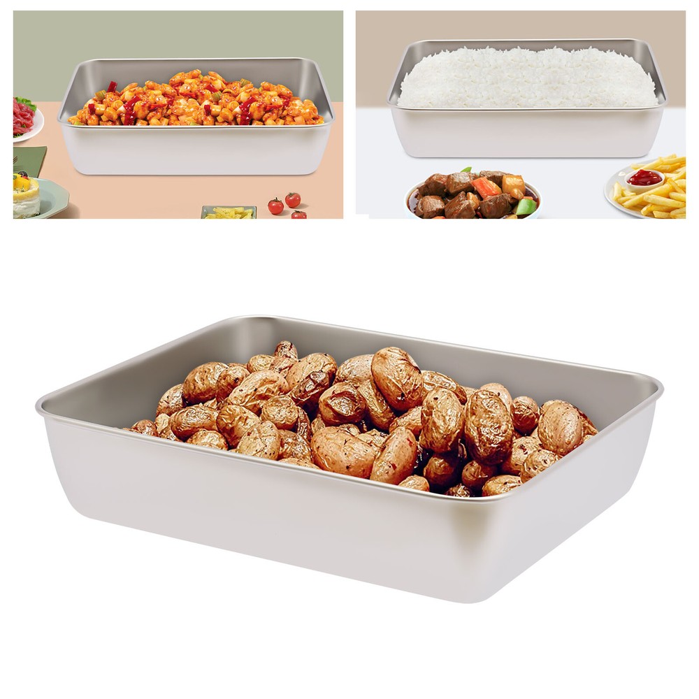 Lasagna Pan, Baking Roasting Tray, Rectangular Tray, SUS304 Stainless Steel Pan