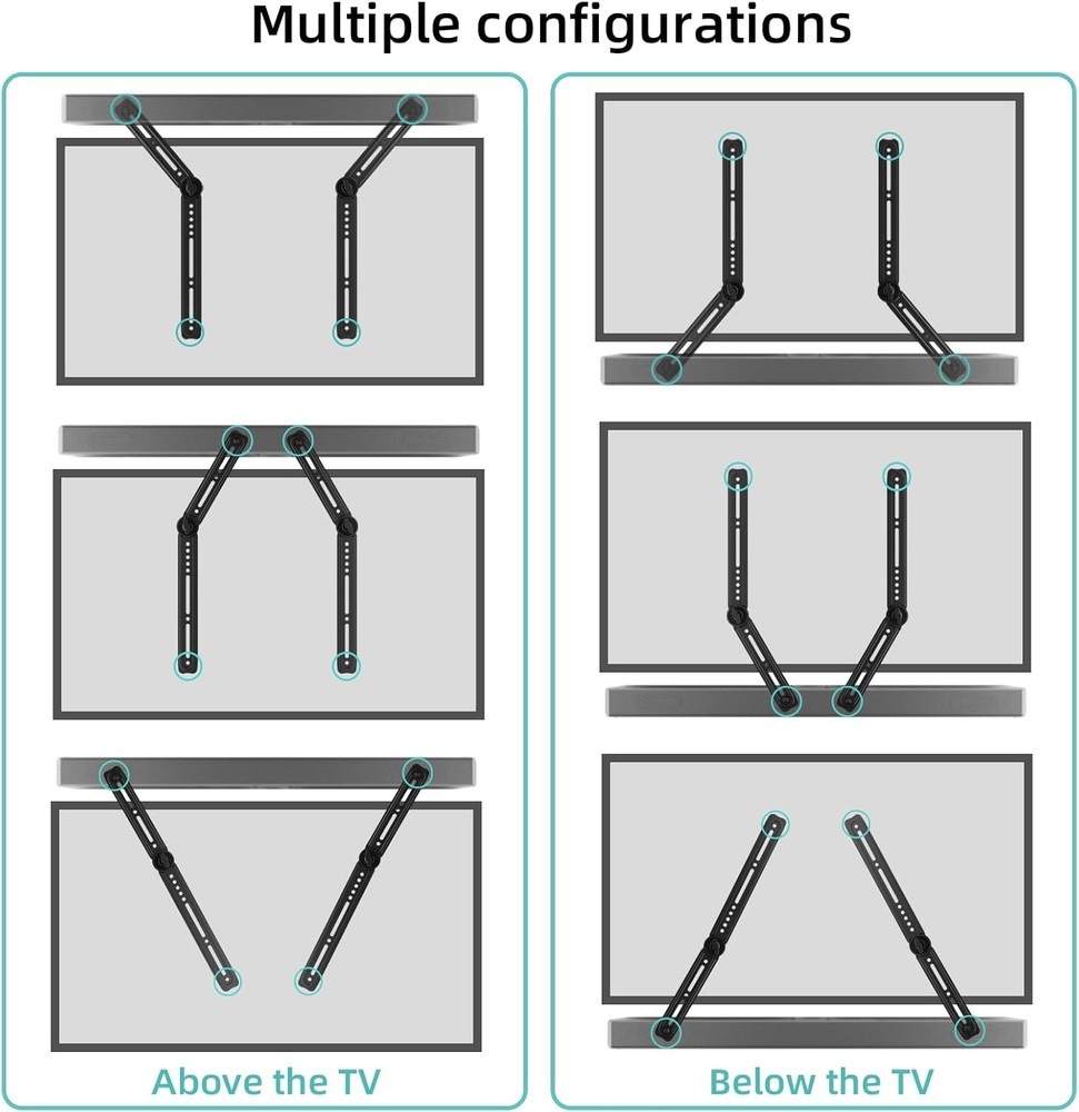 Universal Soundbar Mount Bracket with U-Shaped Padding: Secure & Adjustable