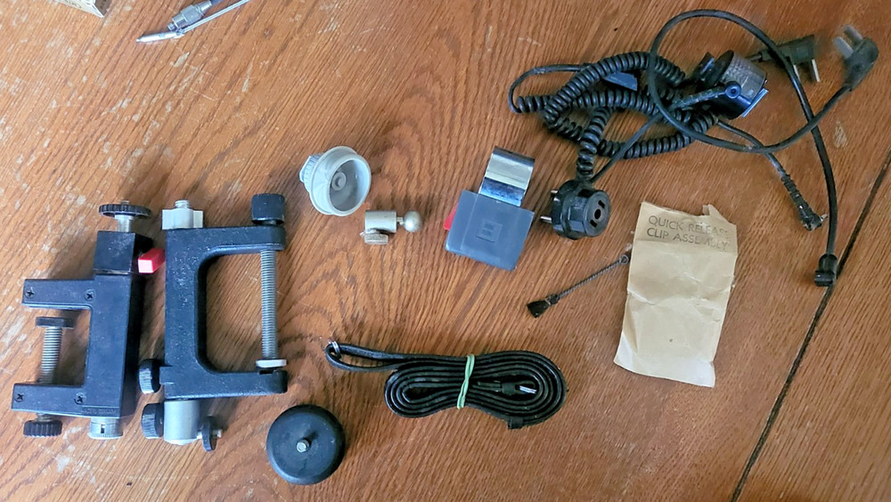 💎 Camera Accessories Lot - Camera Vice Mounts, Strap, Flash, etc. Vintage 💎