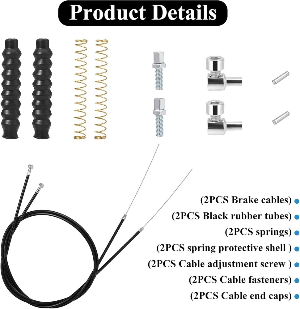 Wheelchair Brake Cable 41in 2 Pack Rollator Replacement