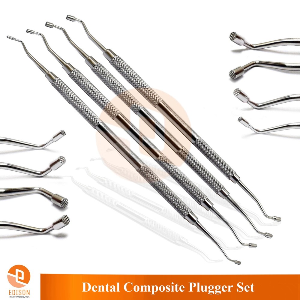 4 Pcs Dental Composite Plugger Set Amalgam Filling Restorative Lab Instruments