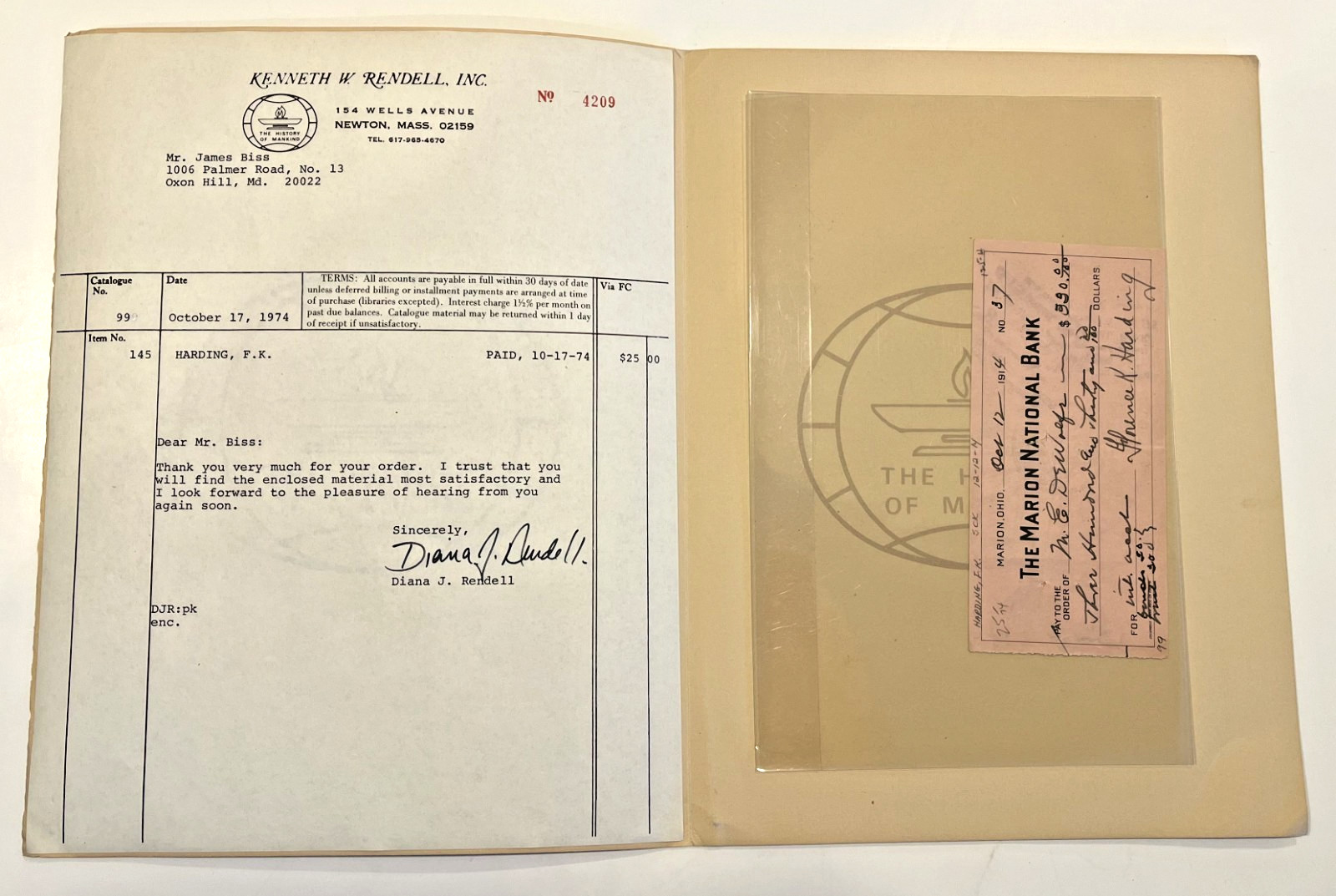 SO RARE! Authenticated Florence HARDING Original Signed Autograph Check 1914