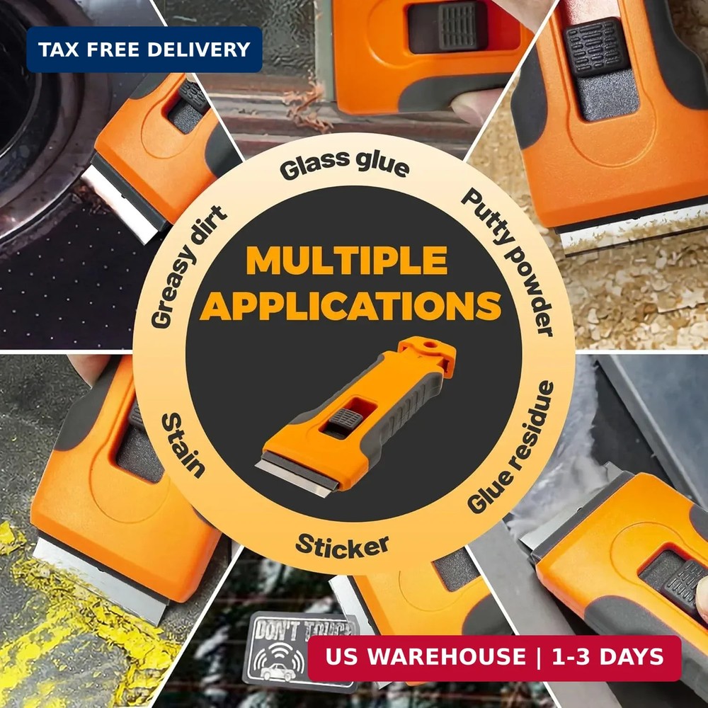 Razor Blade Scraper Tool with 15pcs Extra Blades, Cleaning Razor Scraper for Gla