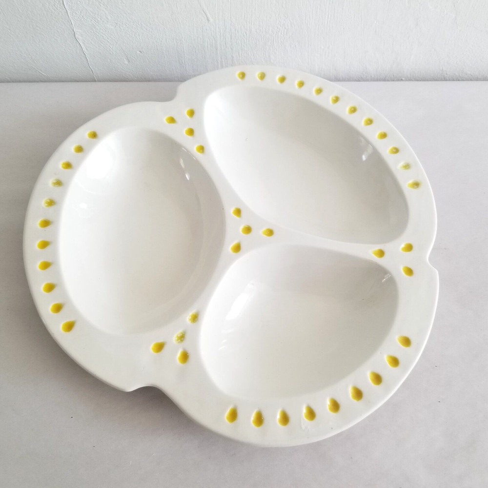 Vintage MCM Divided Serving Platter Biomorphic Shape