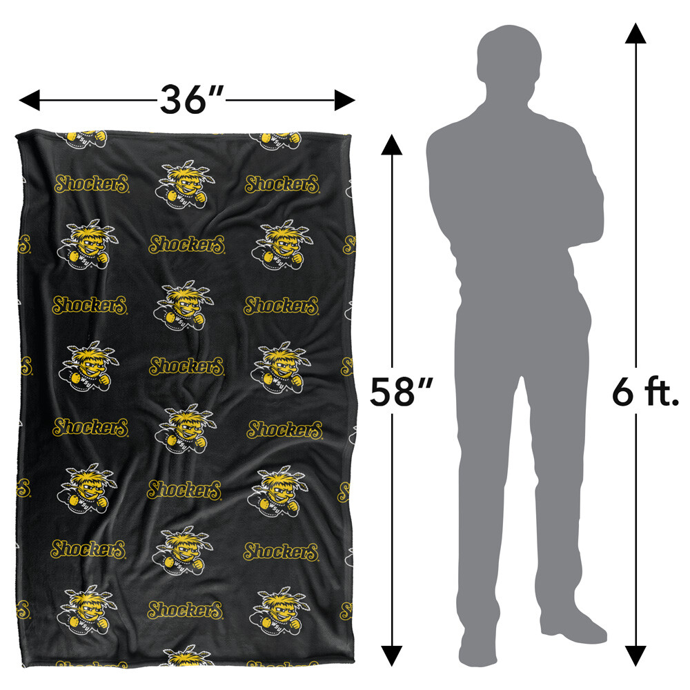 Wichita State University Logo Pattern Silky Touch Super Soft Throw Blanket