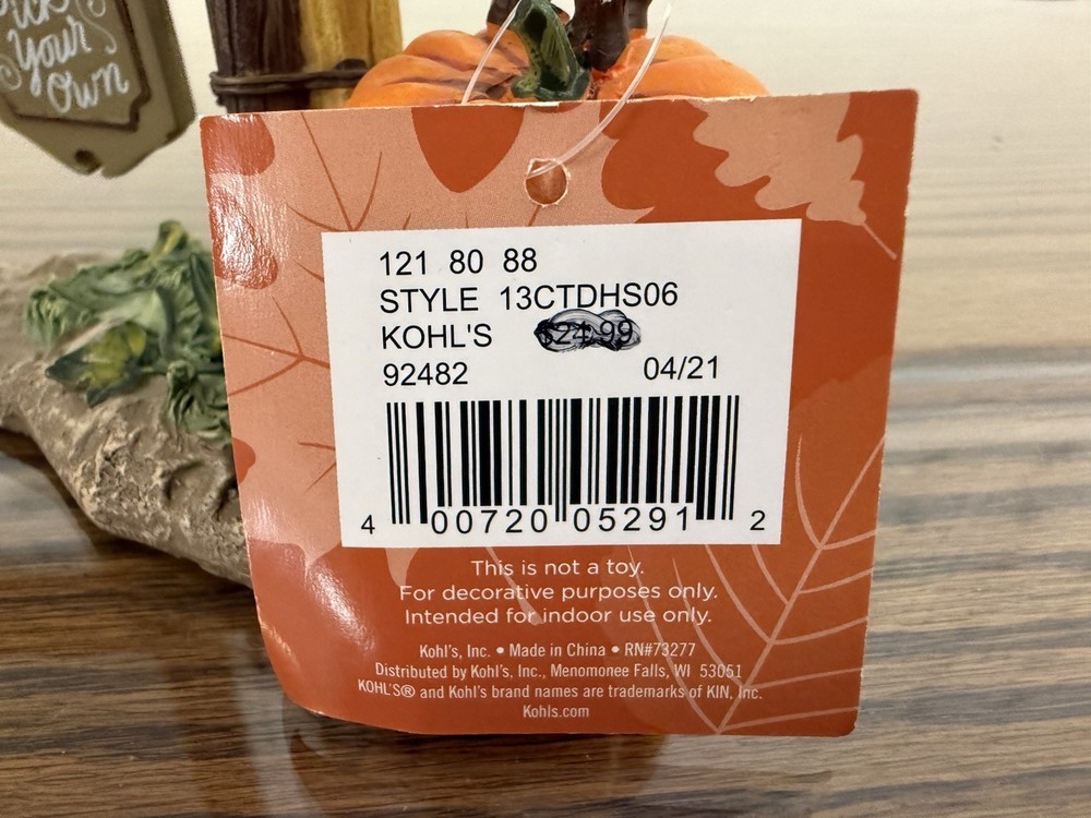 The Pumpkin Patch. Ceramic Figure Fall Season