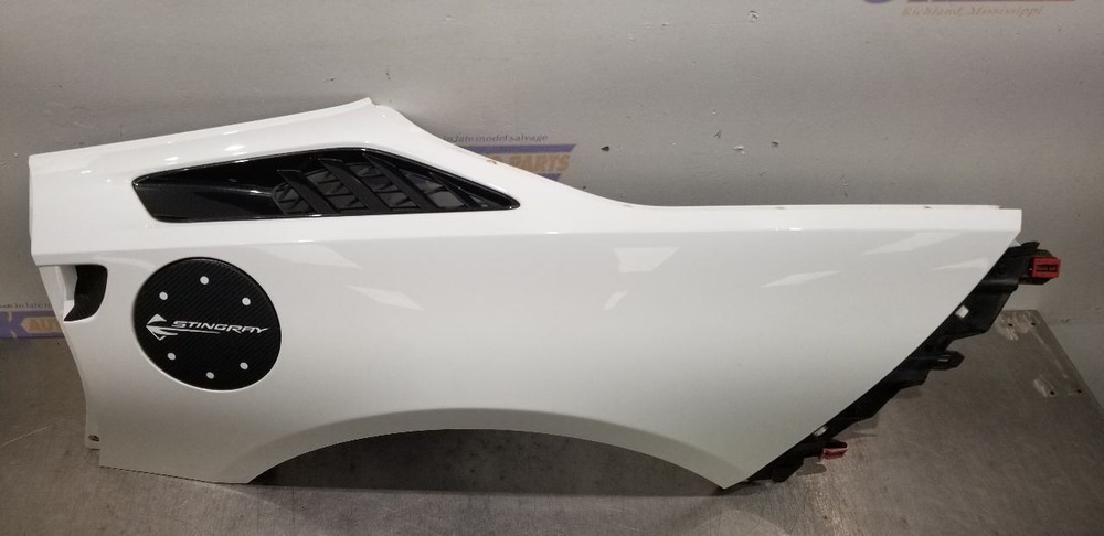 14 CHEVY CORVETTE C7 COUPE QUARTER PANEL LEFT DRIVER WHITE