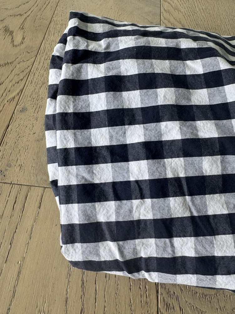 Serena & Lily Gingham Crib Sheet Navy Blue