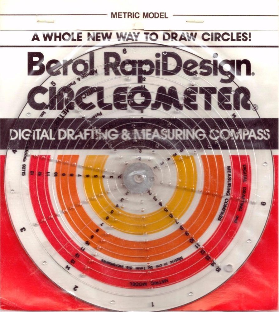 Berol Rapidesign Circleometer - Drafting Measuring Compass - Metric - RC-4 NOS