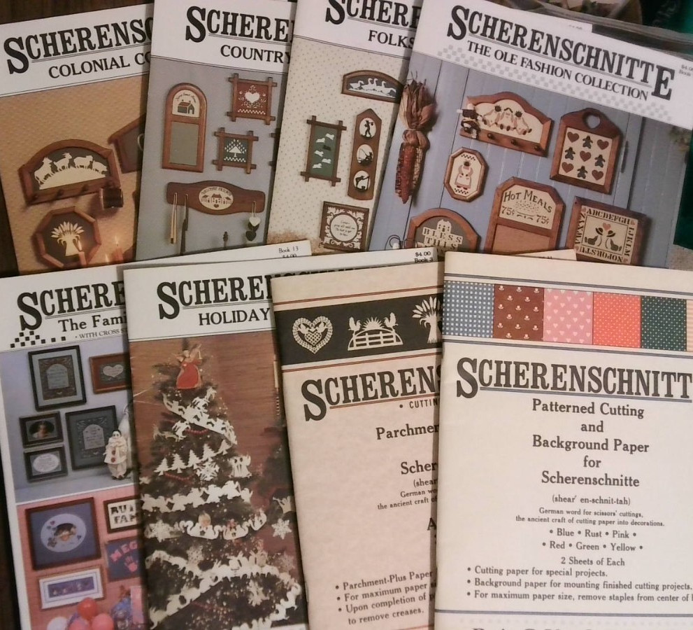 8 scherenschnitte 2 paper books  &  6 pattern booklets Back Street Design