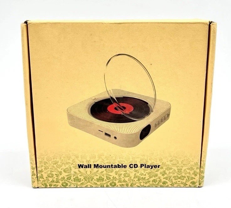 New Portable Wall Mountable Bluetooth CD Player w/Remote Control, White