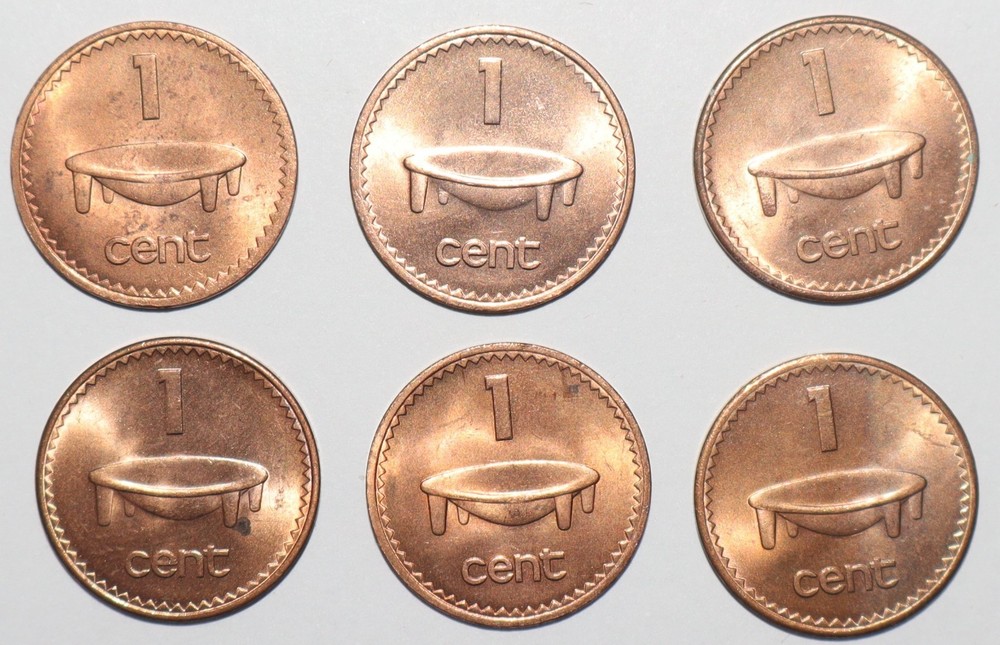 1969 Fiji 1 Cent Roll 60 pcs BU