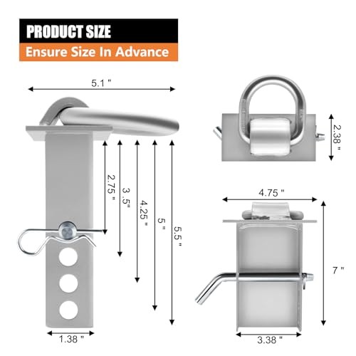 Pack Trailer Tie Down D Ring Stake Pocket Car Hauler Trailer 4 Silver