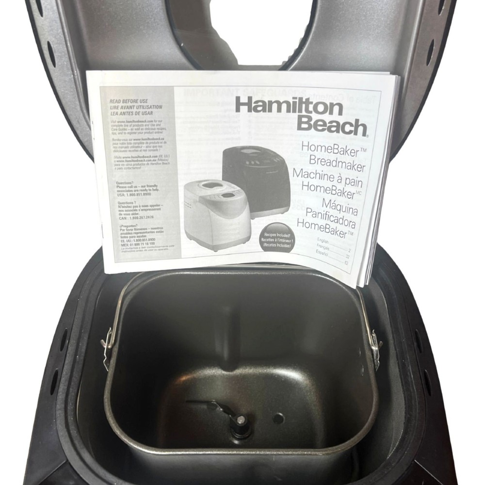 Hamilton Beach HomeBaker Bread Maker Machine Model 29882 Black 2lb Programmable