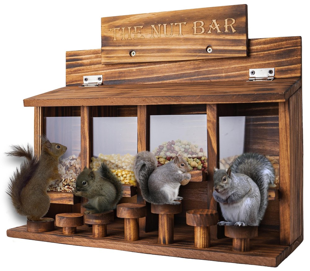 Squirrel Feeder Table Wooden Squirrel Picnic Table Feeder Durable Squirrel Feede