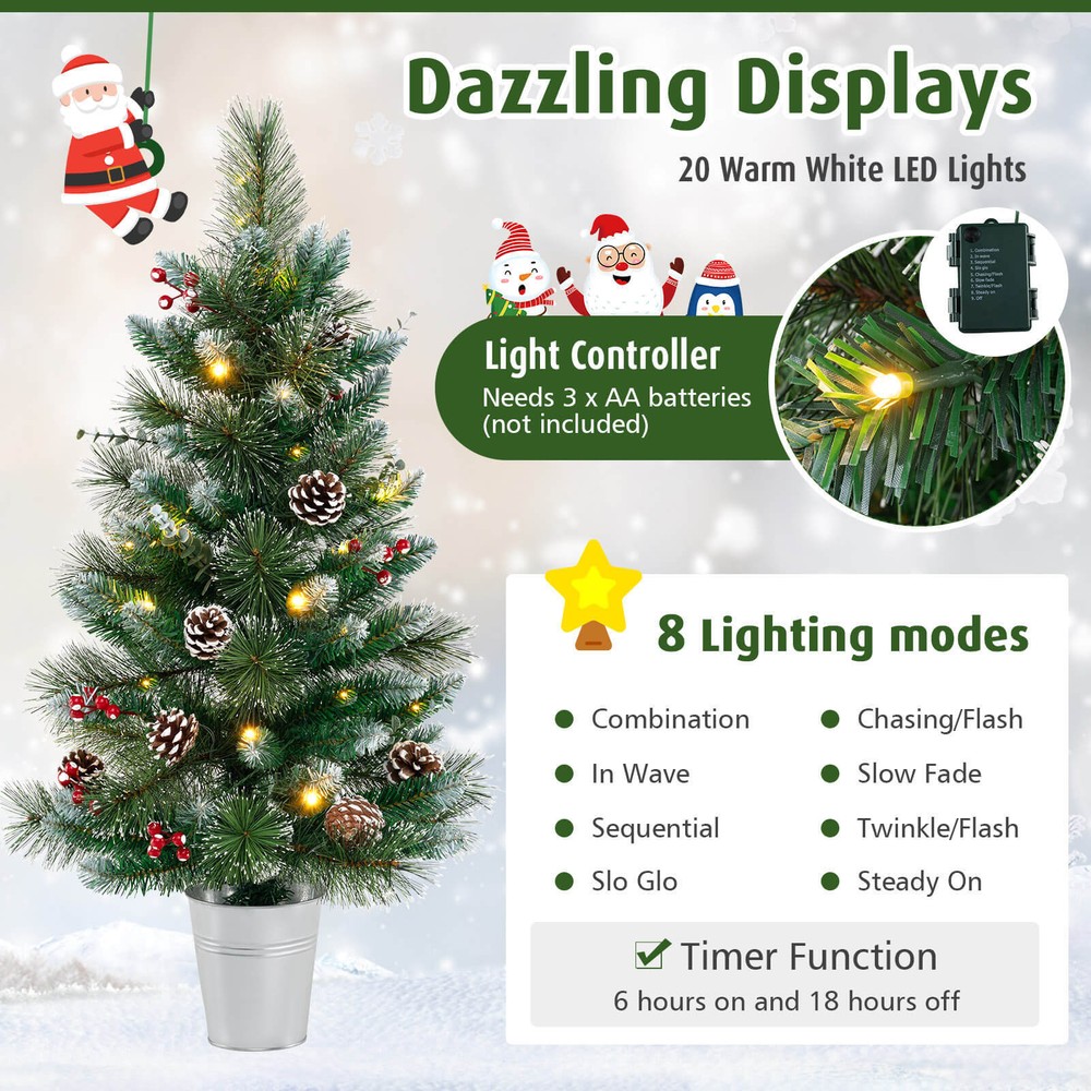 3 ' Artificial Xmas Tree with 81 Branch Tips Eucalyptus Leaves Pine Needles