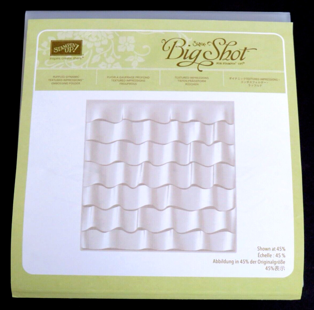 Stampin' Up RUFFLED Dynamic 6x6 3D Embossing Folder OCEAN WAVES Wavy Ruffles