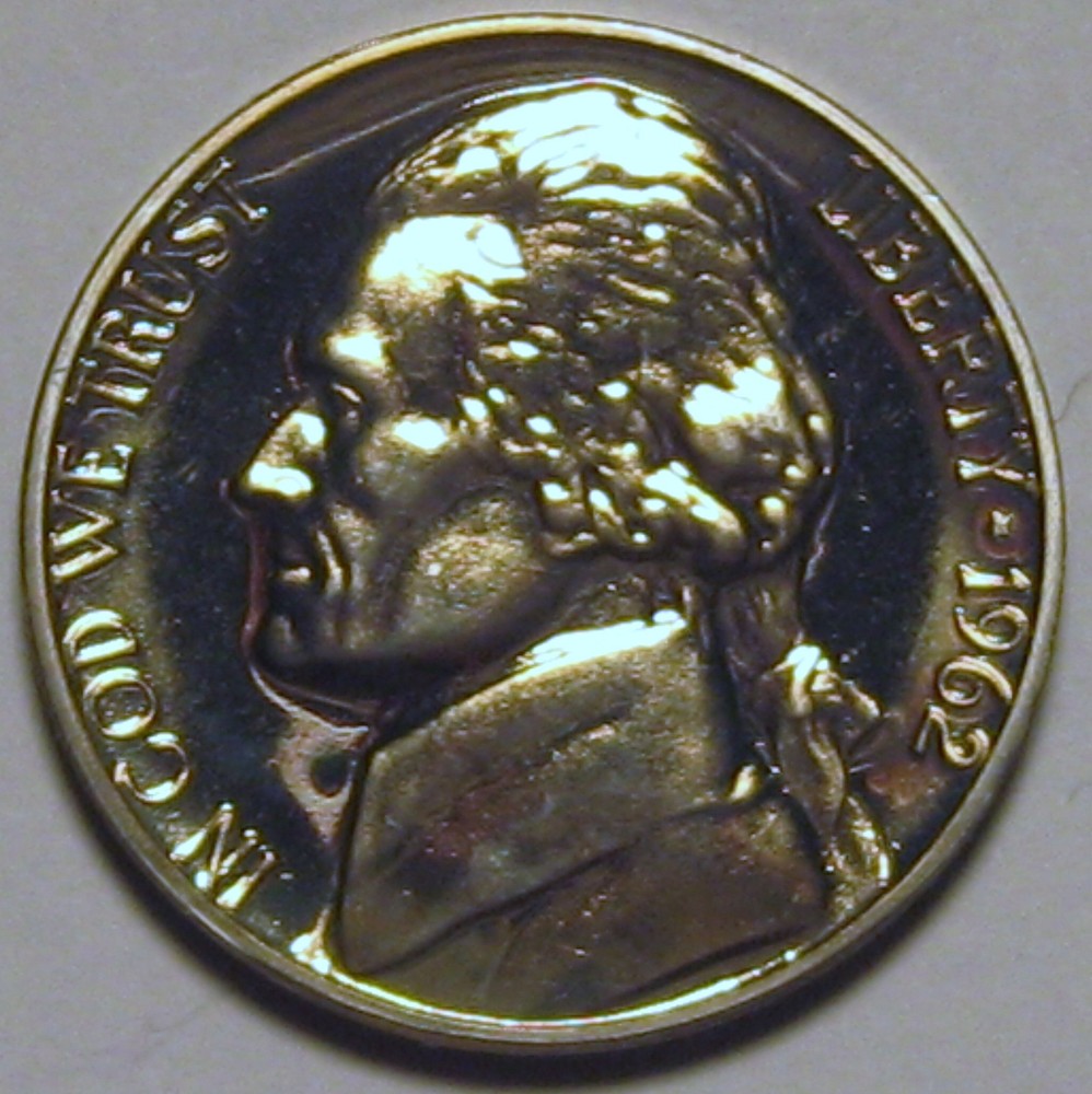 1962 JEFFERSON NICKEL, GEM PROOF!!!