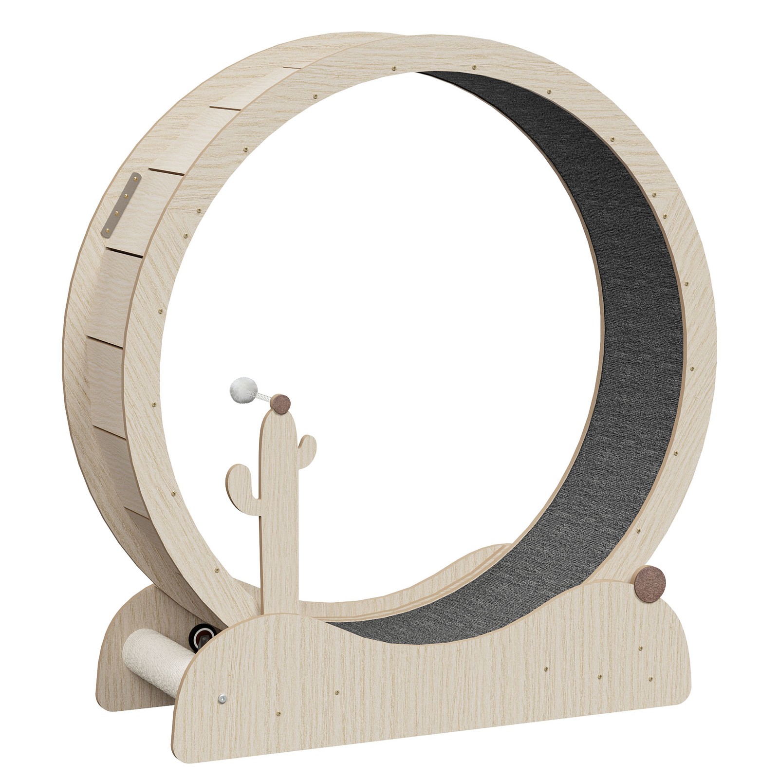 Large Cat Exercise Wheel 43" Solid Wood Cat Treadmill with Lock for Indoor Cats