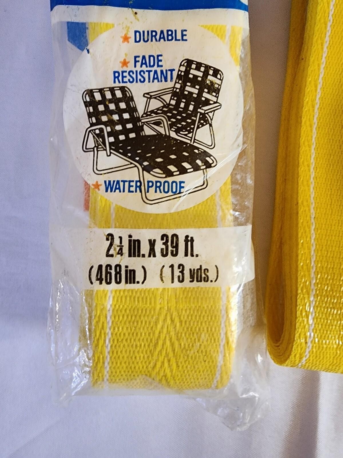 Frost King Re-Web Kit Lawn Chair Webbing Yellow 2 Packs 110ft + 1 Open Vintage