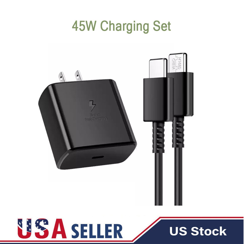 Universal 45W USB-C Super Fast Wall Charger 2M Cable For Samsung Galaxy S20 S21