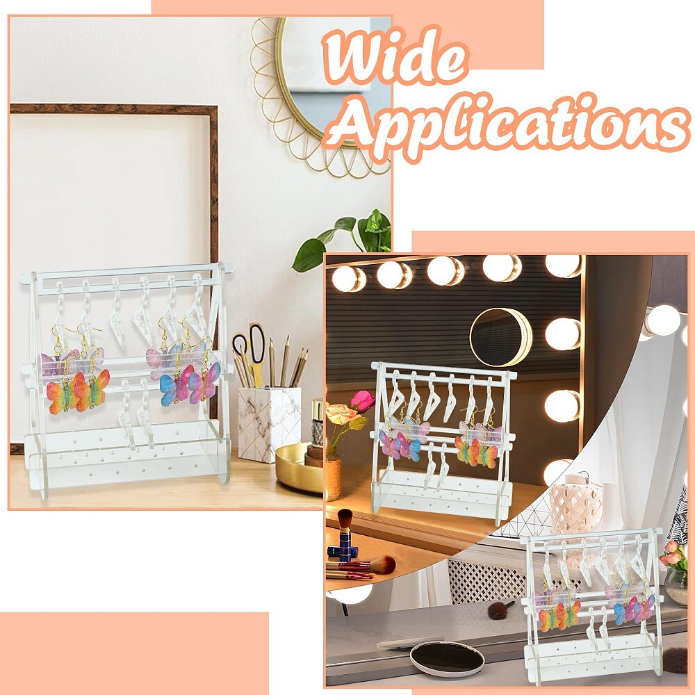 Acrylic Earring Storage Display Rack Transparent Creative 2 Layers Hanger