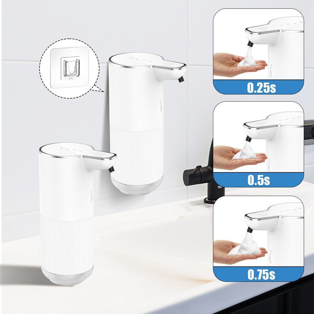 Automatic Foaming Soap Dispenser White Touchless 350ml USB Rechargeable