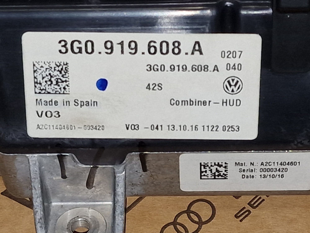 VW Arteon Passat control unit windscreen projection head up display 3G0919608B