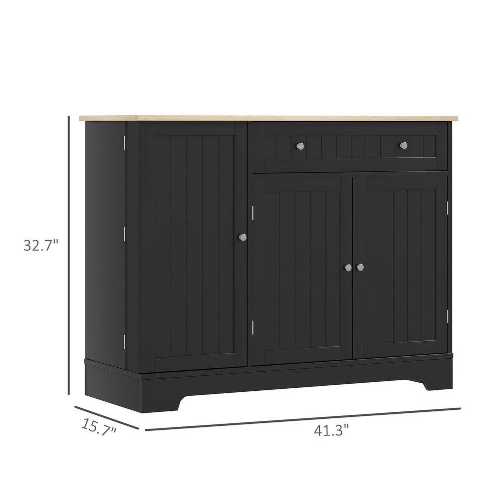41" Sideboard Buffet Cabinet with Storage Drawer, Adjustable Shelf, Black