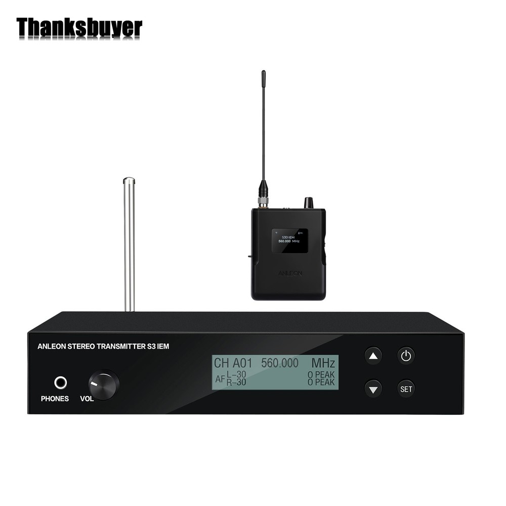ANLEON S3D 560-596MHz Transmitter+Receiver Kit Stereo Wireless In-Ear Monitor