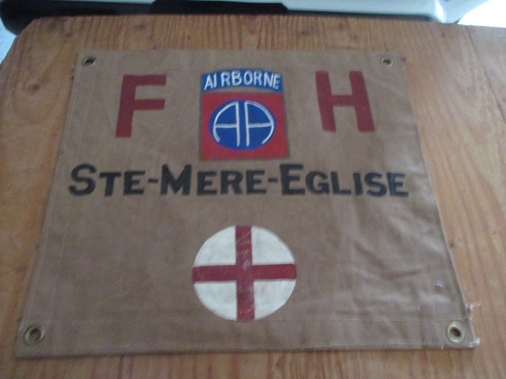WWII US ARMY 82ND AIRBORNE DIVISION STE-MERE-EGLISE FIELD HOSTIAL  FLAG