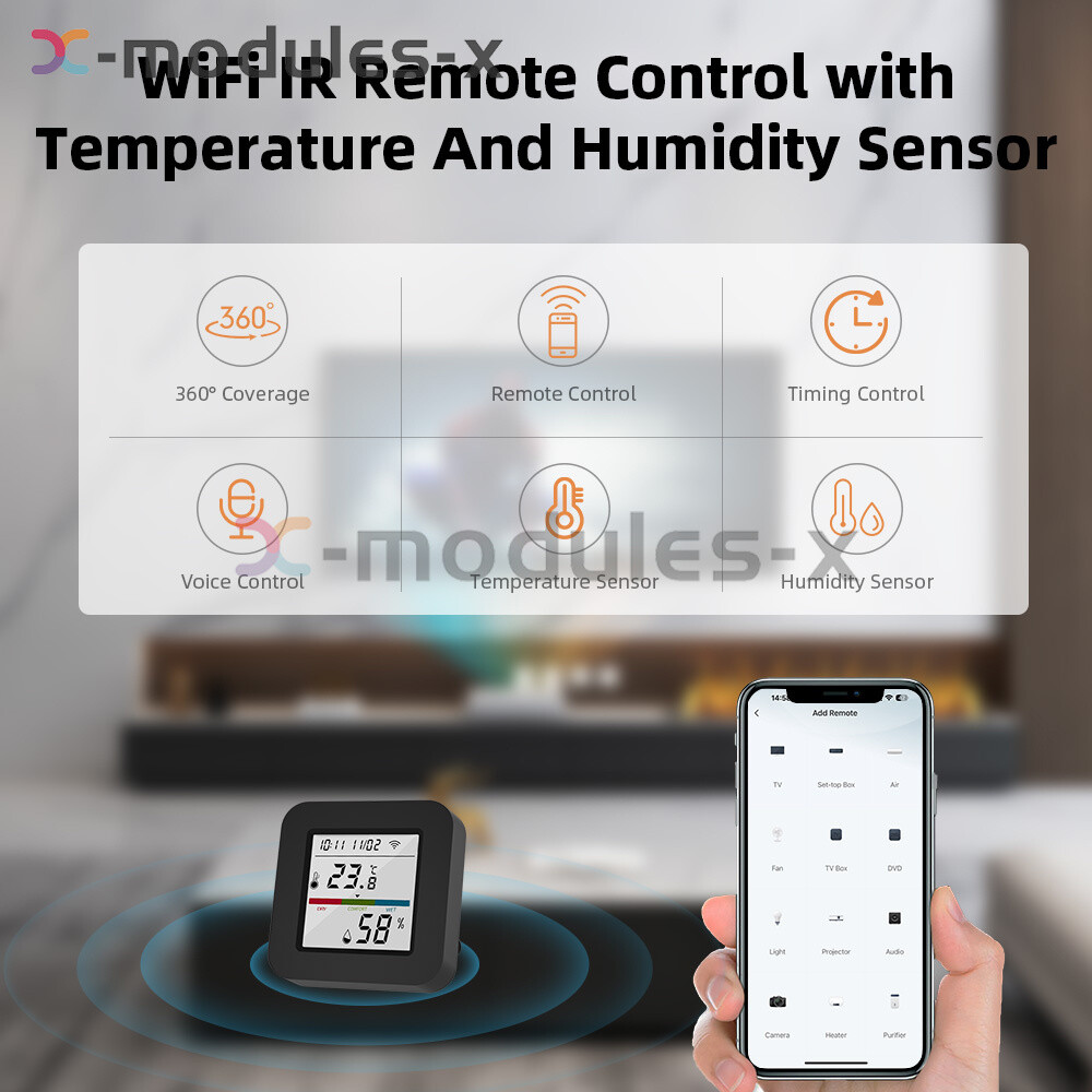 Tuya Smart WIFI Bluetooth Thermo-Hygrometer with IR Remote Controller Function