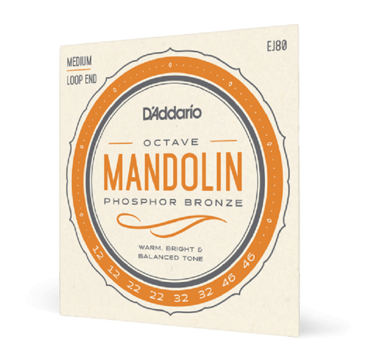 D'Addario EJ80 Phosphor Bronze Octave Mandolin Strings Medium 12-46 J80